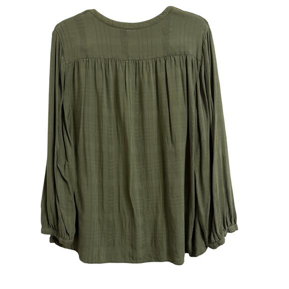 Old Navy Green Women’s Size Large Blouse Long Sleeve Shirt Top Business - Picture 3 of 5